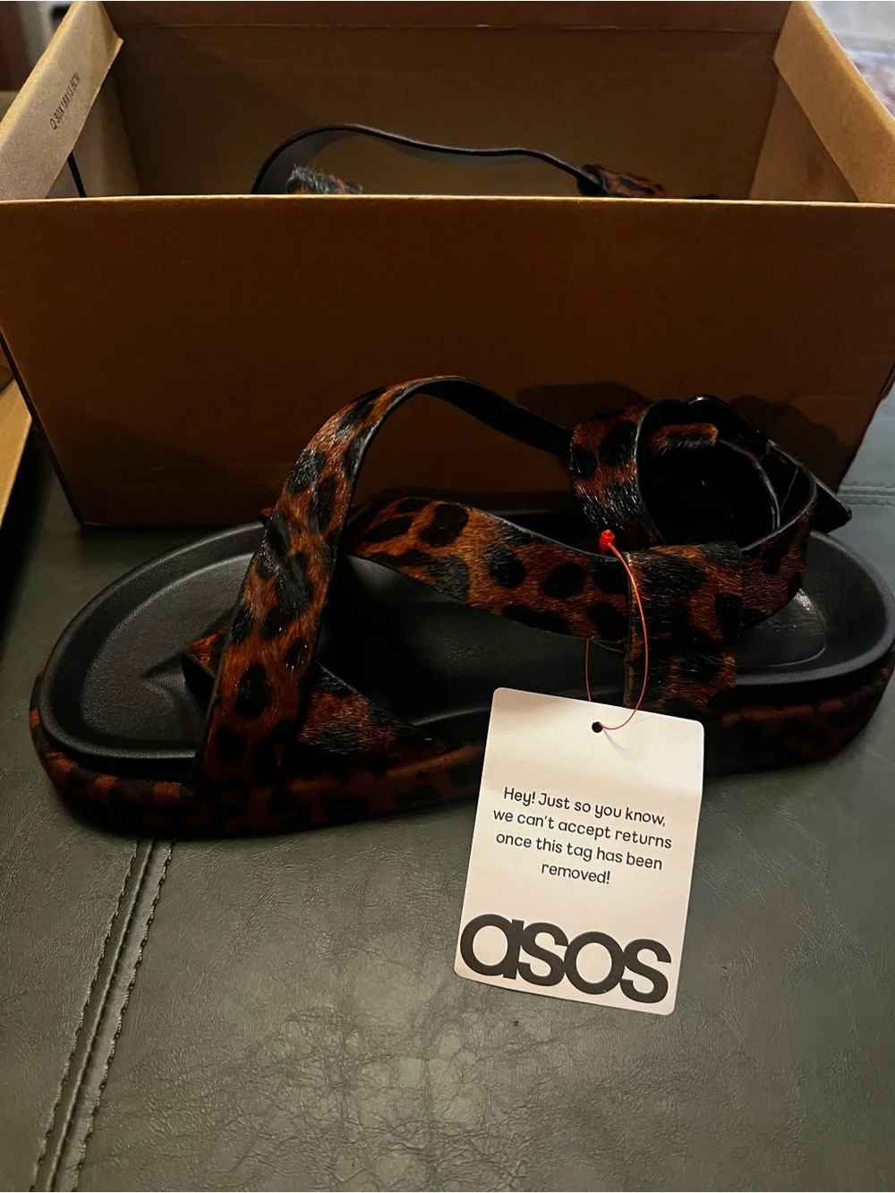 ASOS Leopard Print Wrap Sandals